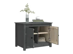 Clearance Mesa de centro 71x49x55 cm pinho maciço cinza PT983537 Cinzento