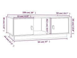 Hot vidaxl Mesa de centro 100x50x35 cm pinho maciço cinza Cinzento