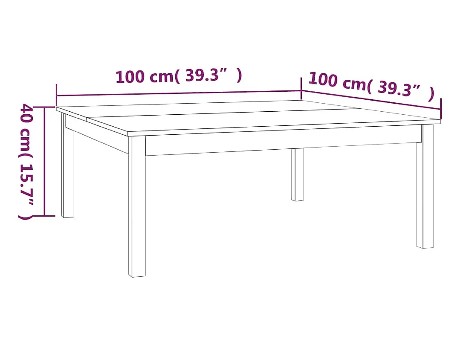 Hot vidaxl Mesa de centro 100x100x40 cm pinho maciço castanho mel Natural claro