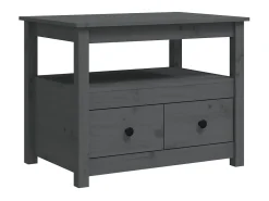 Best Mesa de centro 71x49x55 cm pinho maciço cinza PT188570 Cinzento