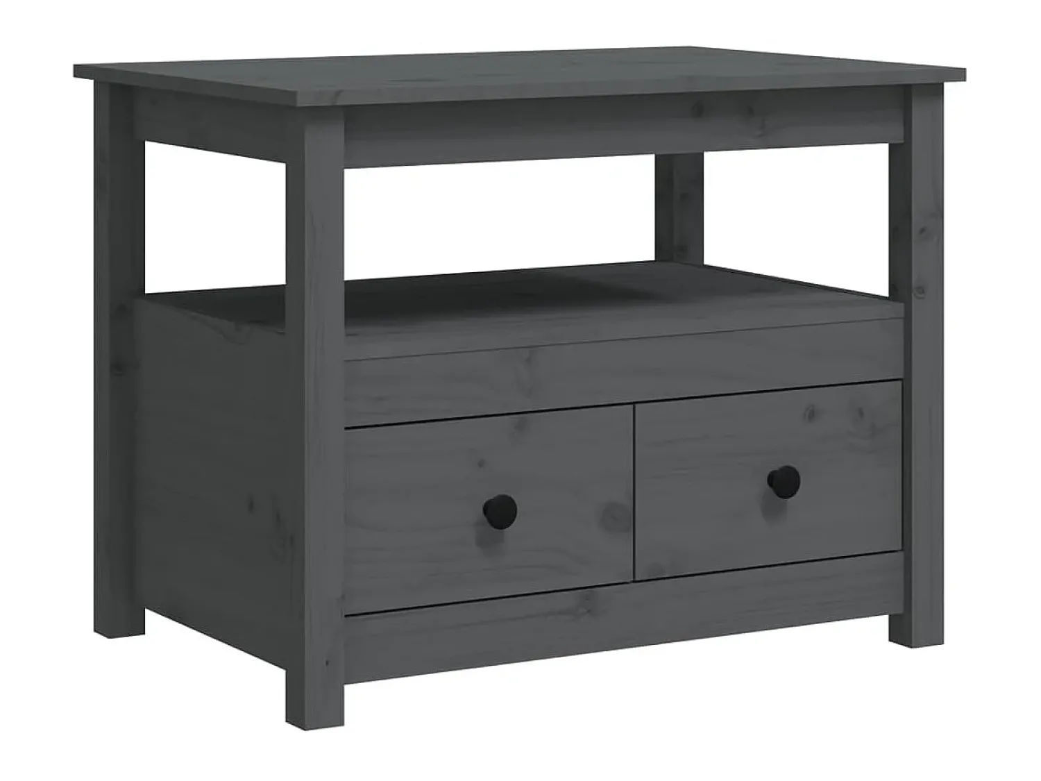 Best Mesa de centro 71x49x55 cm pinho maciço cinza PT188570 Cinzento