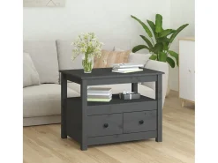 Best Mesa de centro 71x49x55 cm pinho maciço cinza PT188570 Cinzento
