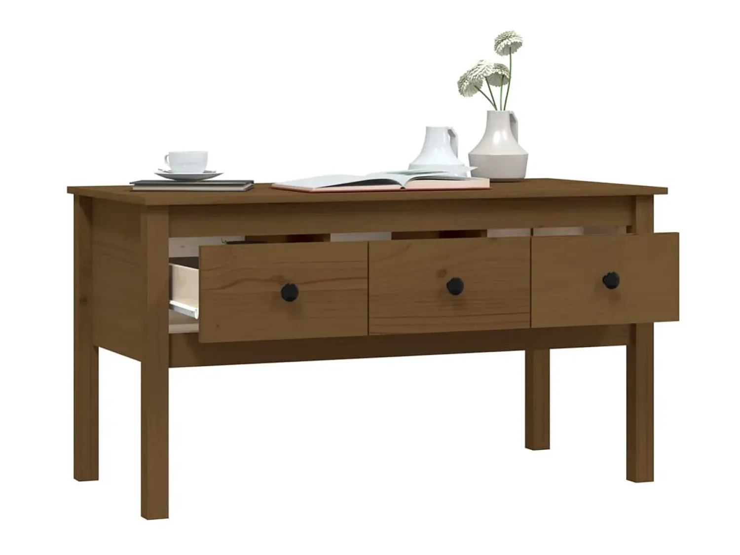 Online Mesa de centro 102x49x55 cm pinho maciço mel PT653677 Castanho