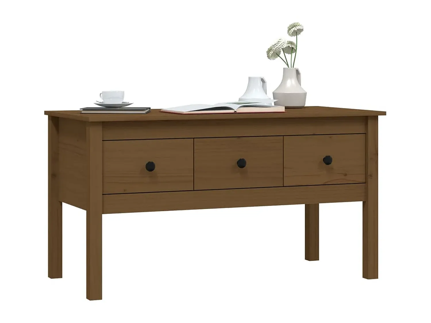 Online Mesa de centro 102x49x55 cm pinho maciço mel PT653677 Castanho