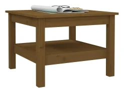 Sale vidaxl Mesa de centro 55x55x40 cm pinho maciço castanho mel Natural claro
