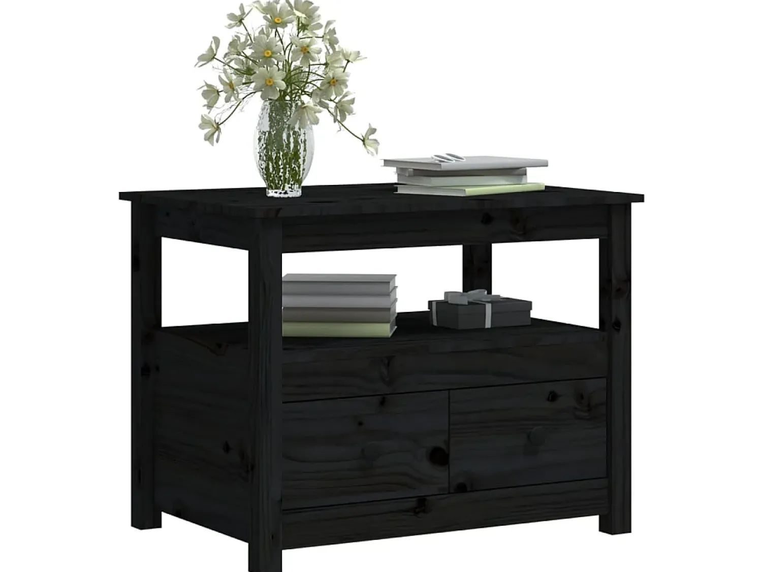 Mesa de centro 71x49x55 cm pinho maciço PT374570^ Mesa De Centro