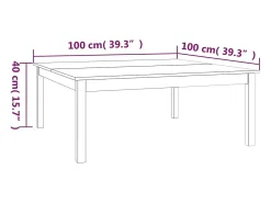 vidaxl Mesa de centro 100x100x40 cm pinho maciço^ Mesa De Centro