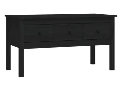 Mesa De Centro|vidaxl Mesa de centro 102x49x55 cm pinho maciço Preto
