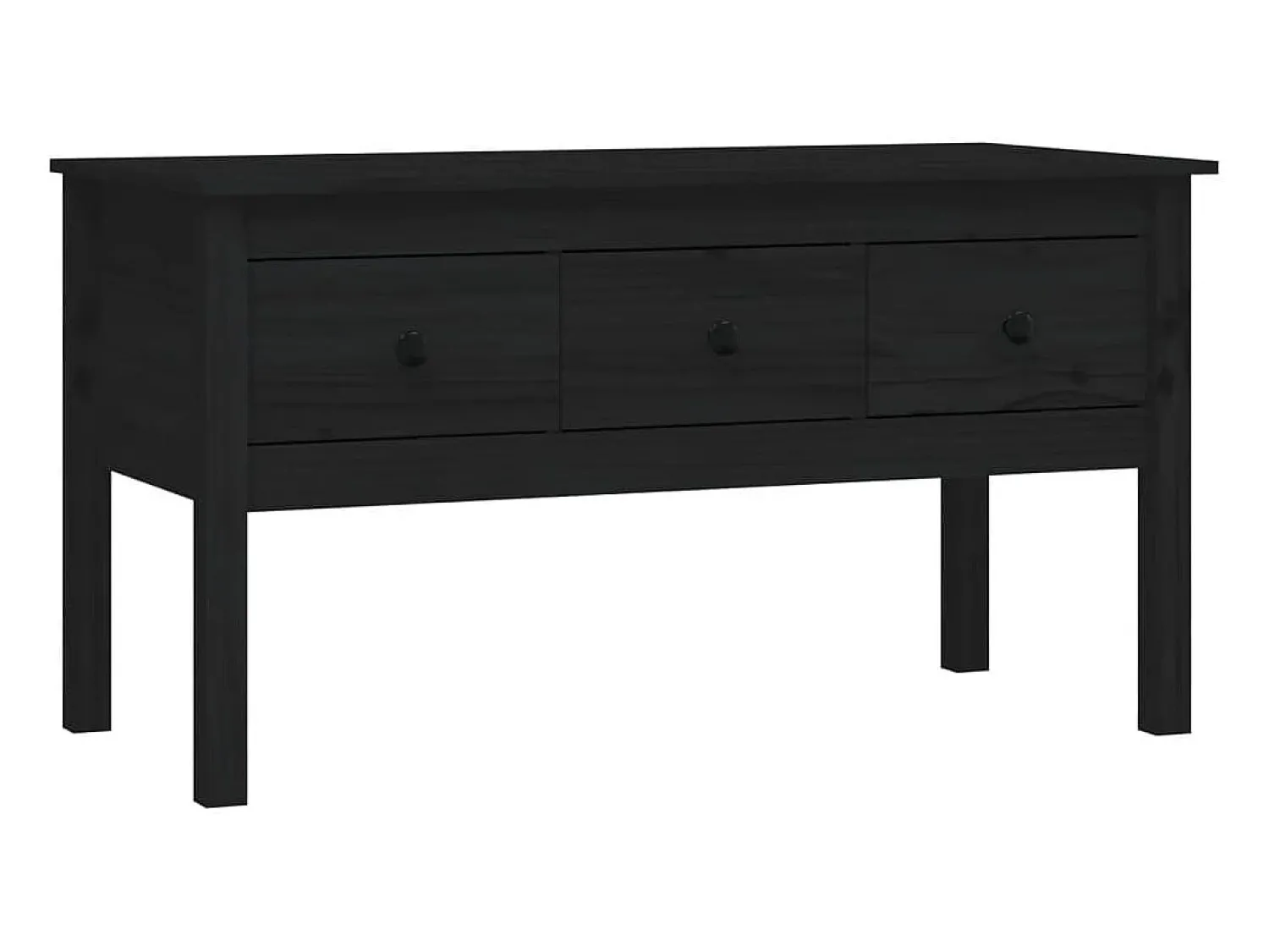 Mesa De Centro|vidaxl Mesa de centro 102x49x55 cm pinho maciço Preto