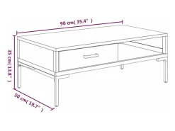 vidaxl Mesa de centro 90x50x35 cm pinho maciço^ Mesa De Centro