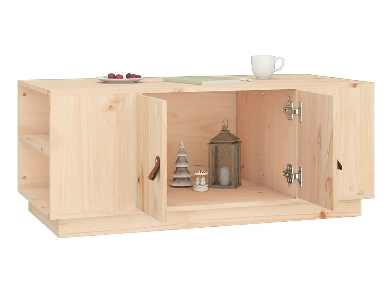 Mesa de centro 100x50x41 cm pinho maciço PT752956^ Mesa De Centro