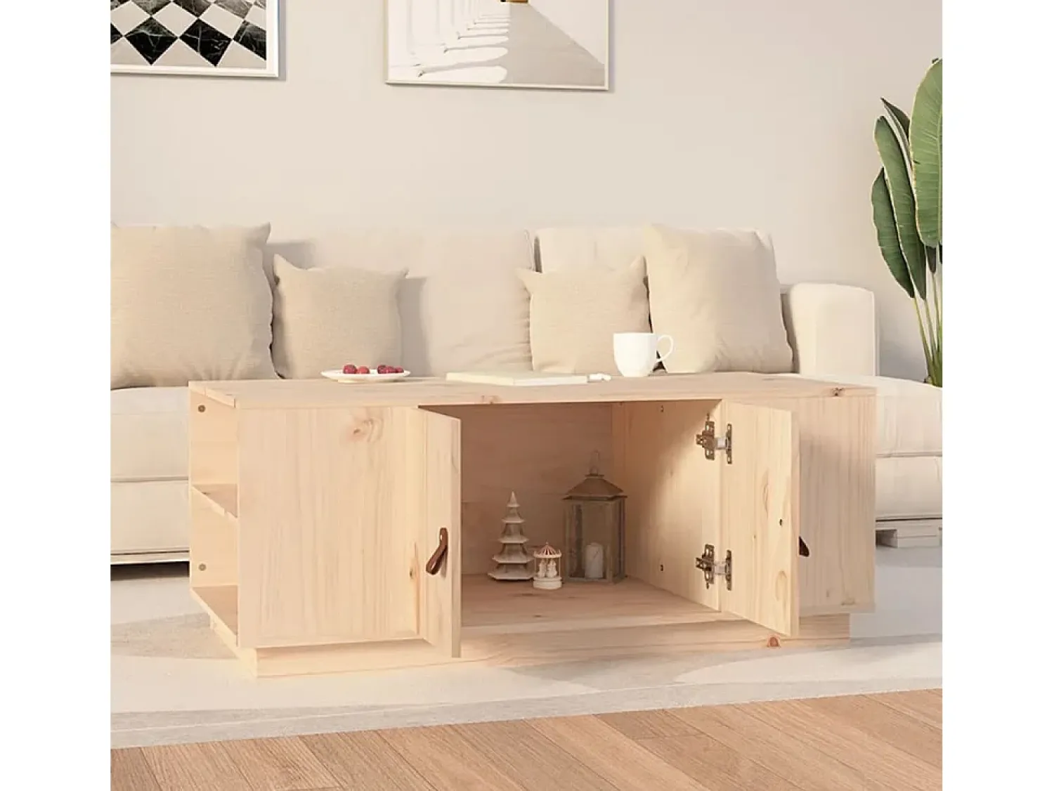 Mesa de centro 100x50x41 cm pinho maciço PT752956^ Mesa De Centro