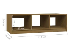 Mesa De Centro|vidaxl Mesa de centro 110x50x34 cm pinho maciço castanho mel Natural claro
