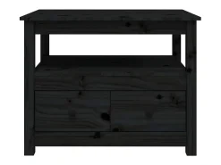 Clearance vidaxl Mesa de centro 71x49x55 cm pinho maciço Preto