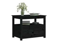 Clearance vidaxl Mesa de centro 71x49x55 cm pinho maciço Preto