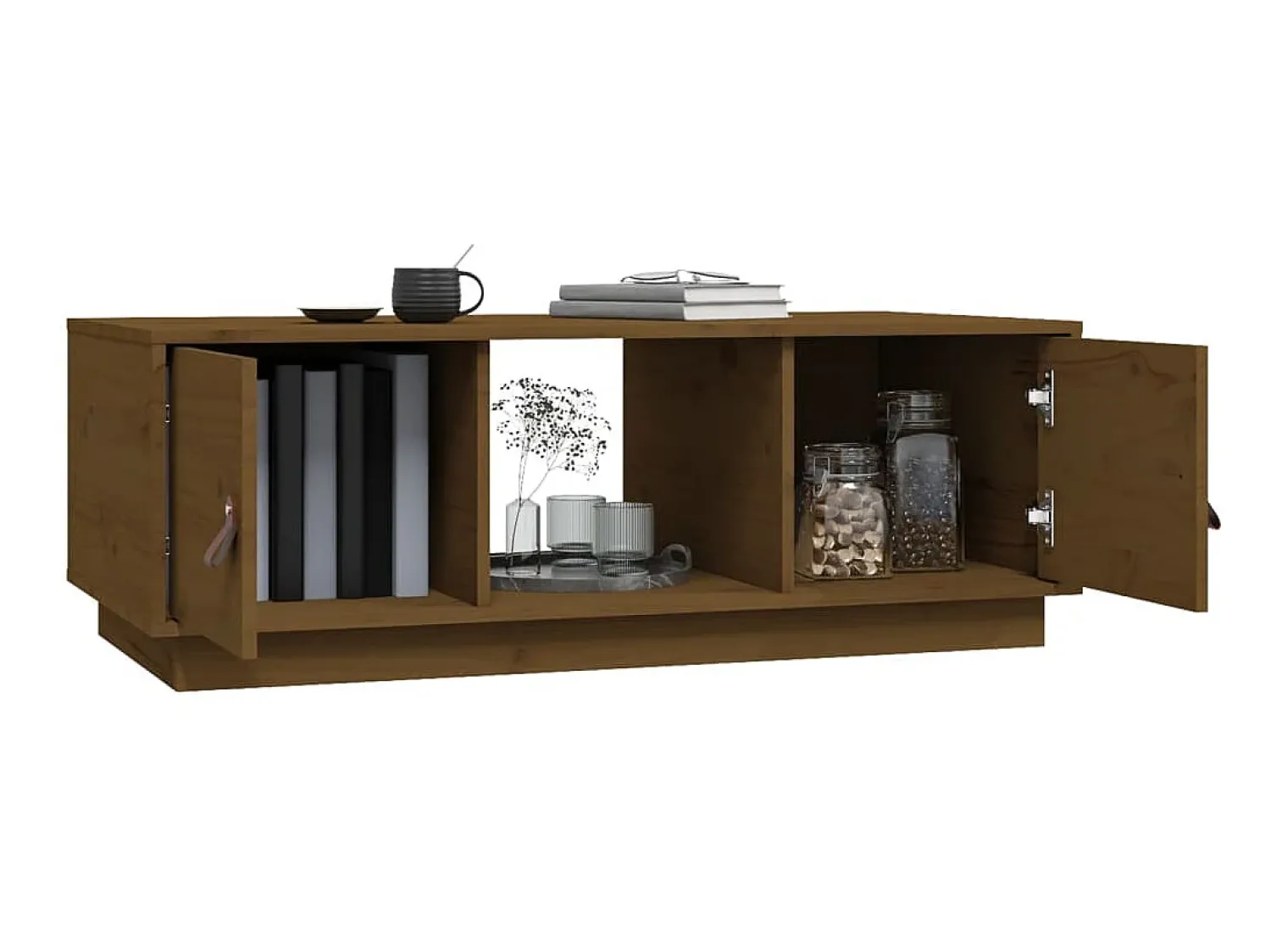 Mesa De Centro* Mesa de centro 100x50x35 cm pinho maciço mel PT386838 Castanho