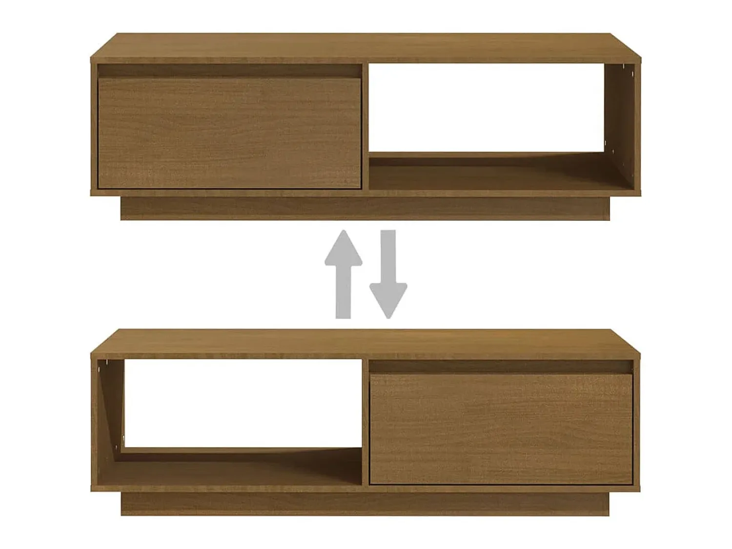 vidaxl Mesa de centro 110x50x33,5 cm pinho maciço castanho mel^ Mesa De Centro