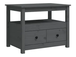 Mesa De Centro*vidaxl Mesa de centro 71x49x55 cm pinho maciço cinza Cinzento