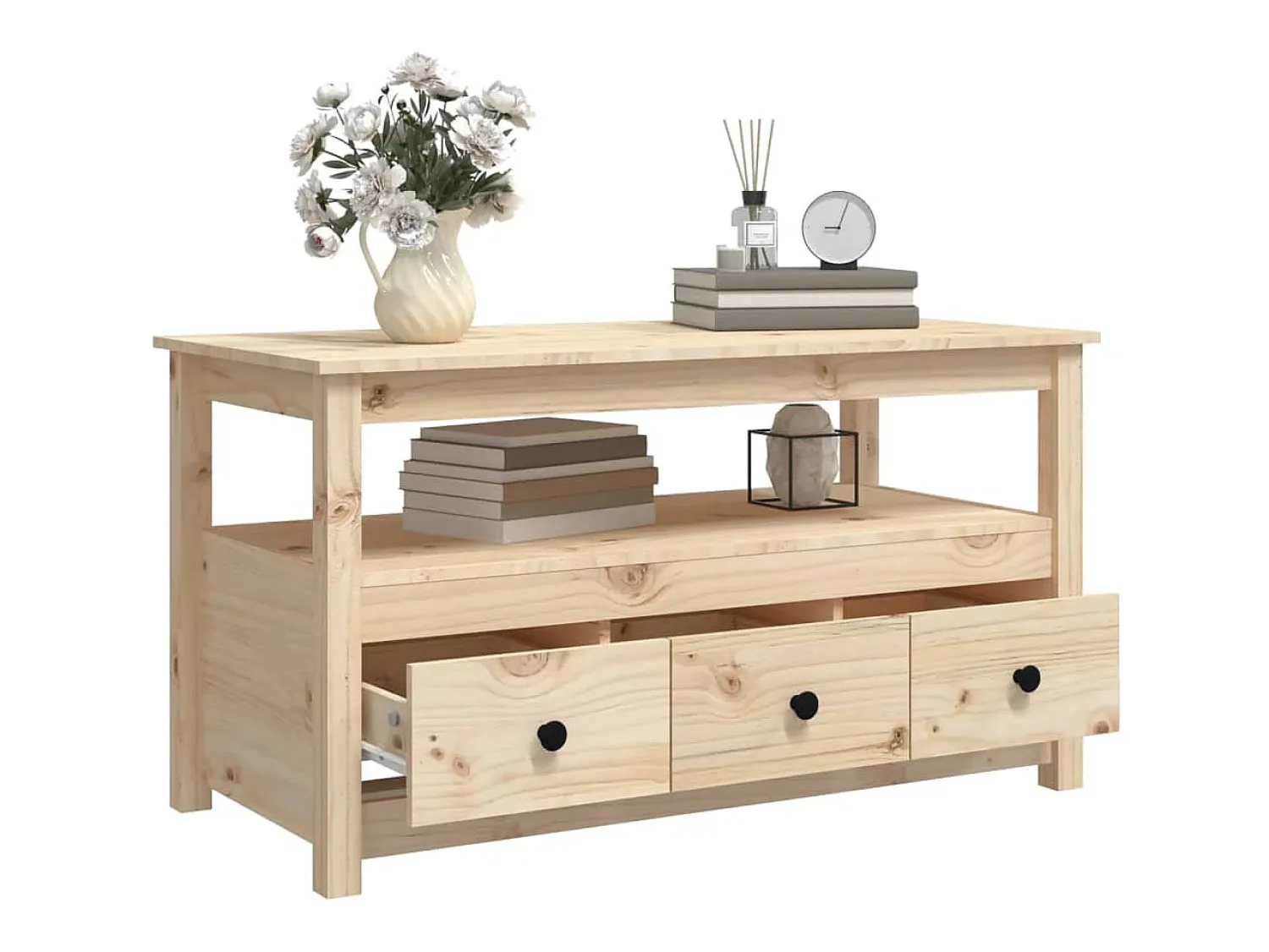 vidaxl Mesa de centro 102x49x55 cm pinho maciço^ Mesa De Centro