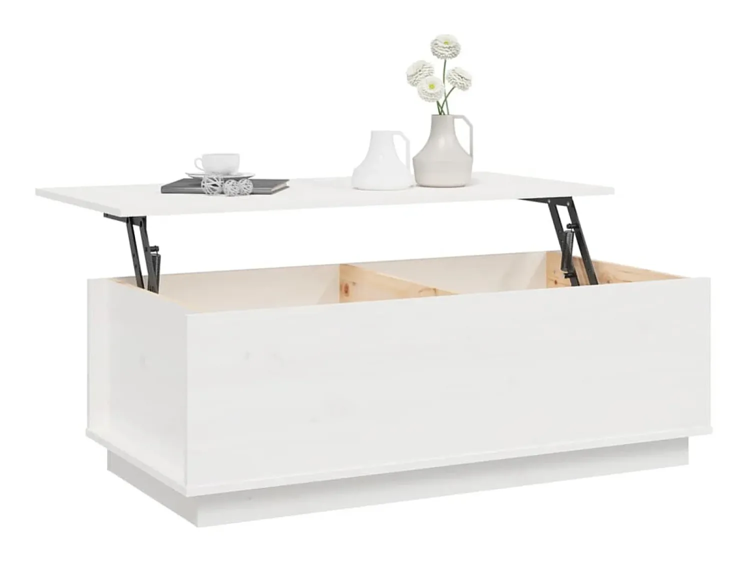 Mesa De Centro| Mesa de centro 100x50x35 cm pinho maciço PT630861 Branco