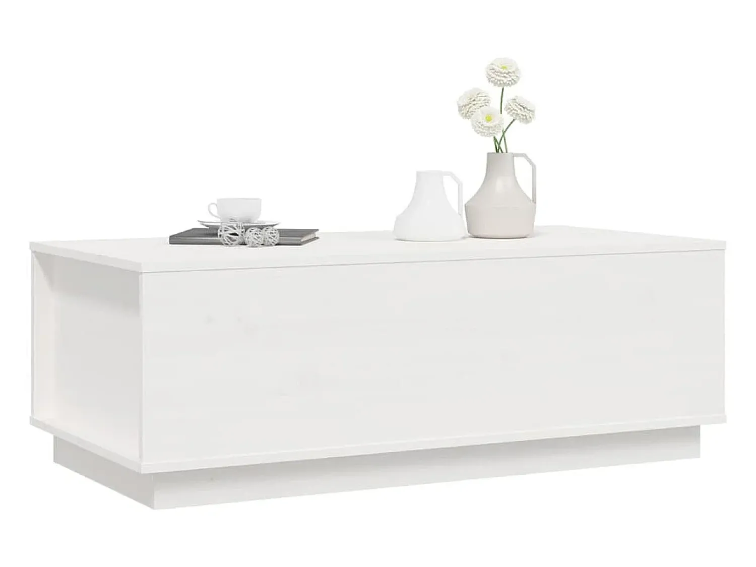 Mesa De Centro| Mesa de centro 100x50x35 cm pinho maciço PT630861 Branco
