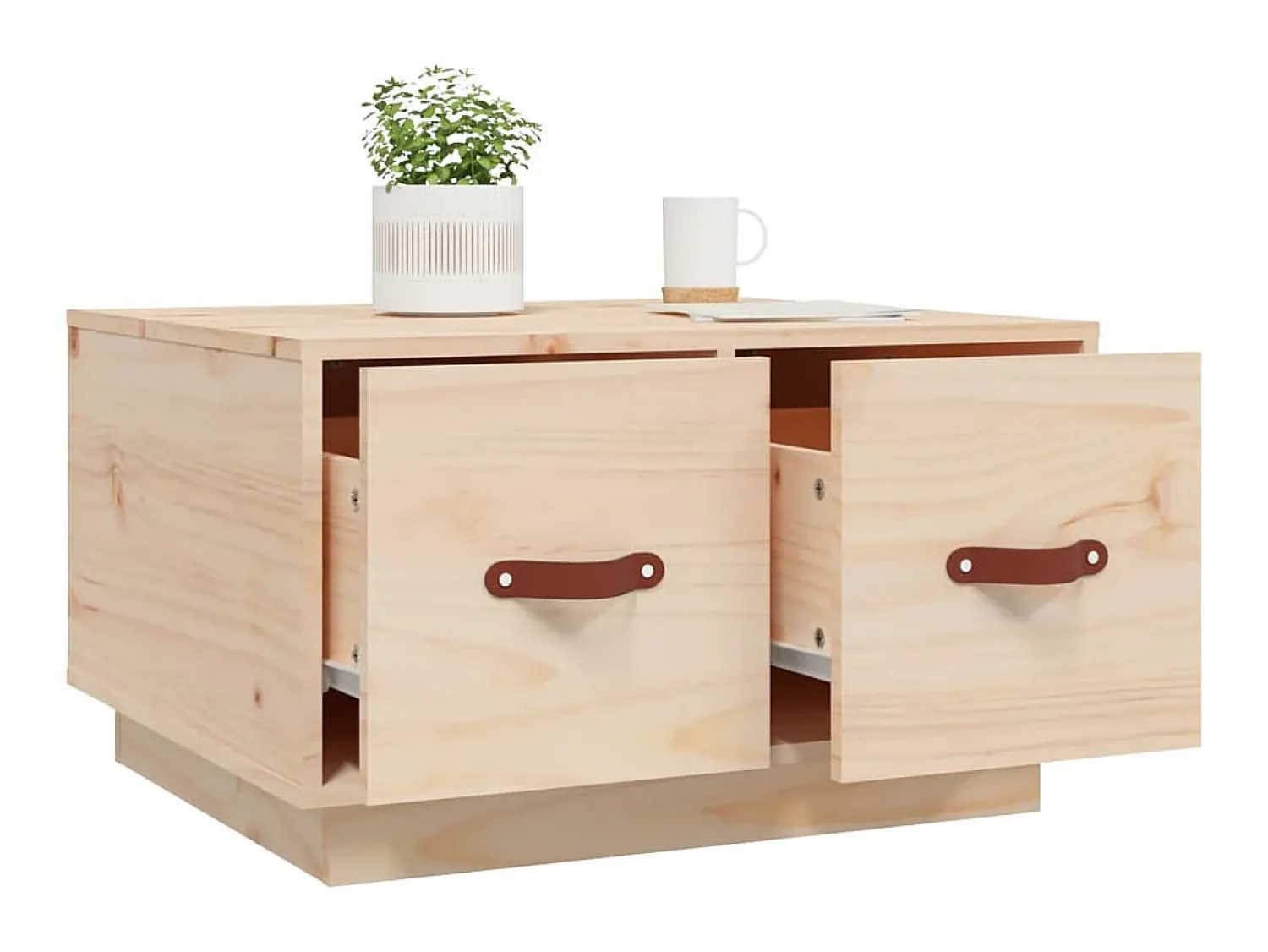 Mesa De Centro* Mesa de centro 60x53x35 cm pinho maciço PT208156 Castanho