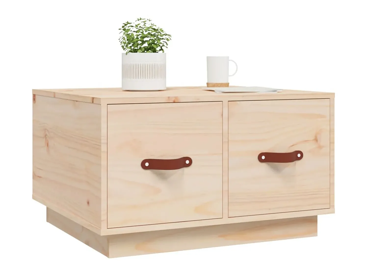 Mesa De Centro* Mesa de centro 60x53x35 cm pinho maciço PT208156 Castanho