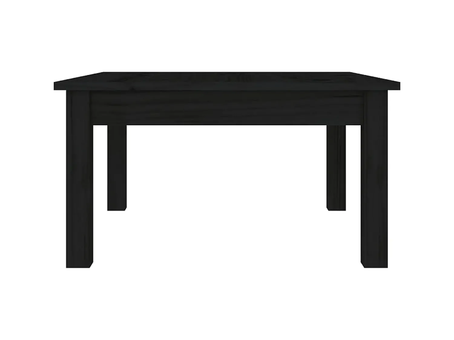 New Mesa de centro 55x55x30 cm pinho maciço PT699250 Preto