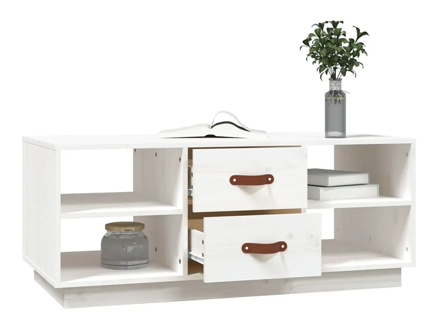 Mesa De Centro| Mesa de centro 100x50x41 cm pinho maciço PT633702 Branco