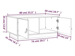 vidaxl Mesa de centro 80x50x35 cm pinho maciço^ Mesa De Centro