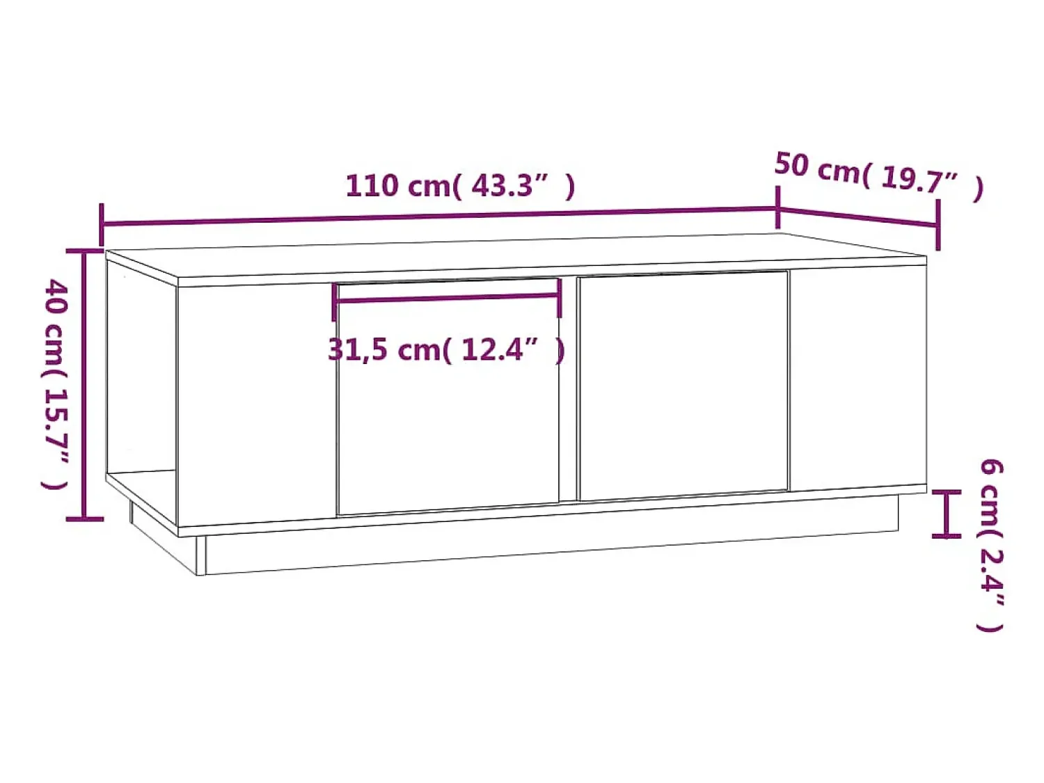 Mesa De Centro|vidaxl Mesa de centro 110x50x40 cm pinho maciço Branco