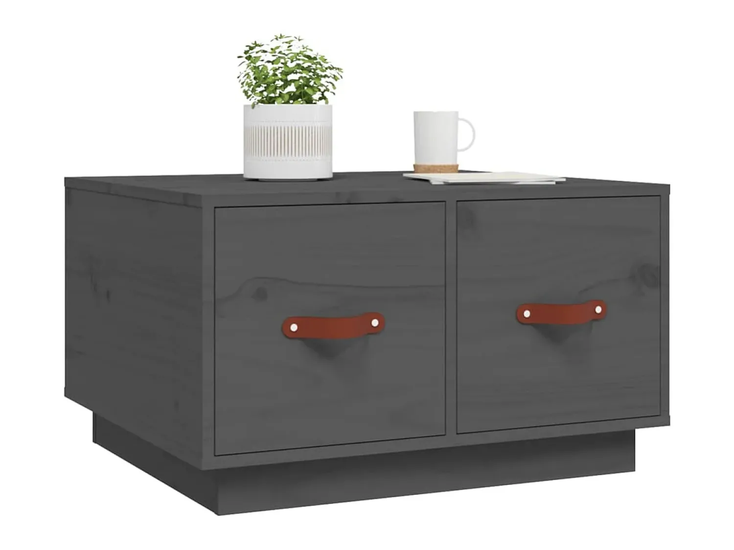 Mesa De Centro| Mesa de centro 60x53x35 cm pinho maciço cinza PT335694 Cinzento