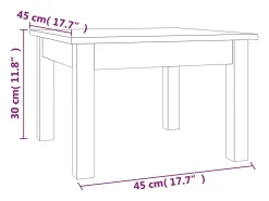 Mesa De Centro*vidaxl Mesa de centro 45x45x30 cm pinho maciço castanho mel Natural claro