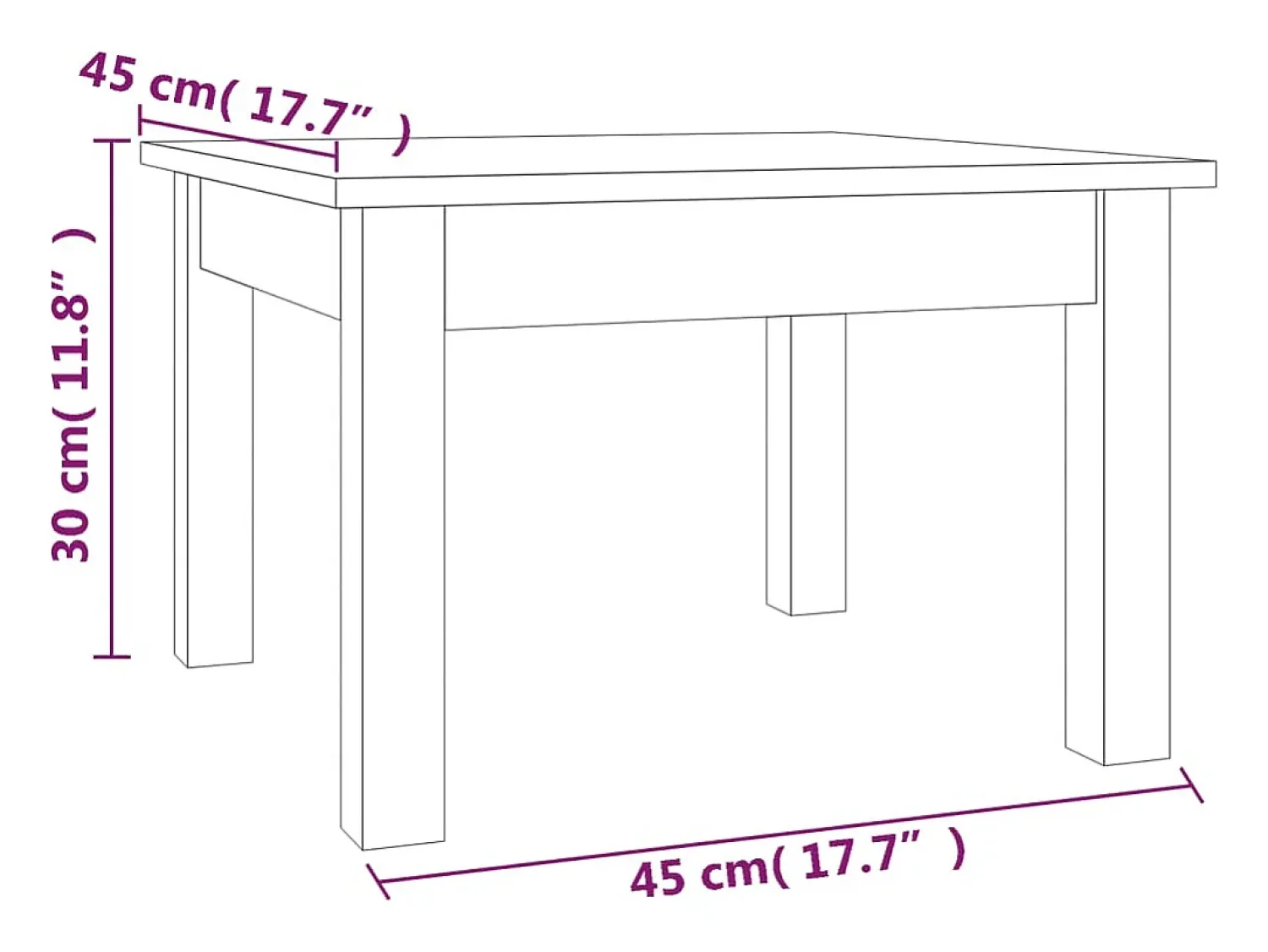 Mesa De Centro*vidaxl Mesa de centro 45x45x30 cm pinho maciço castanho mel Natural claro