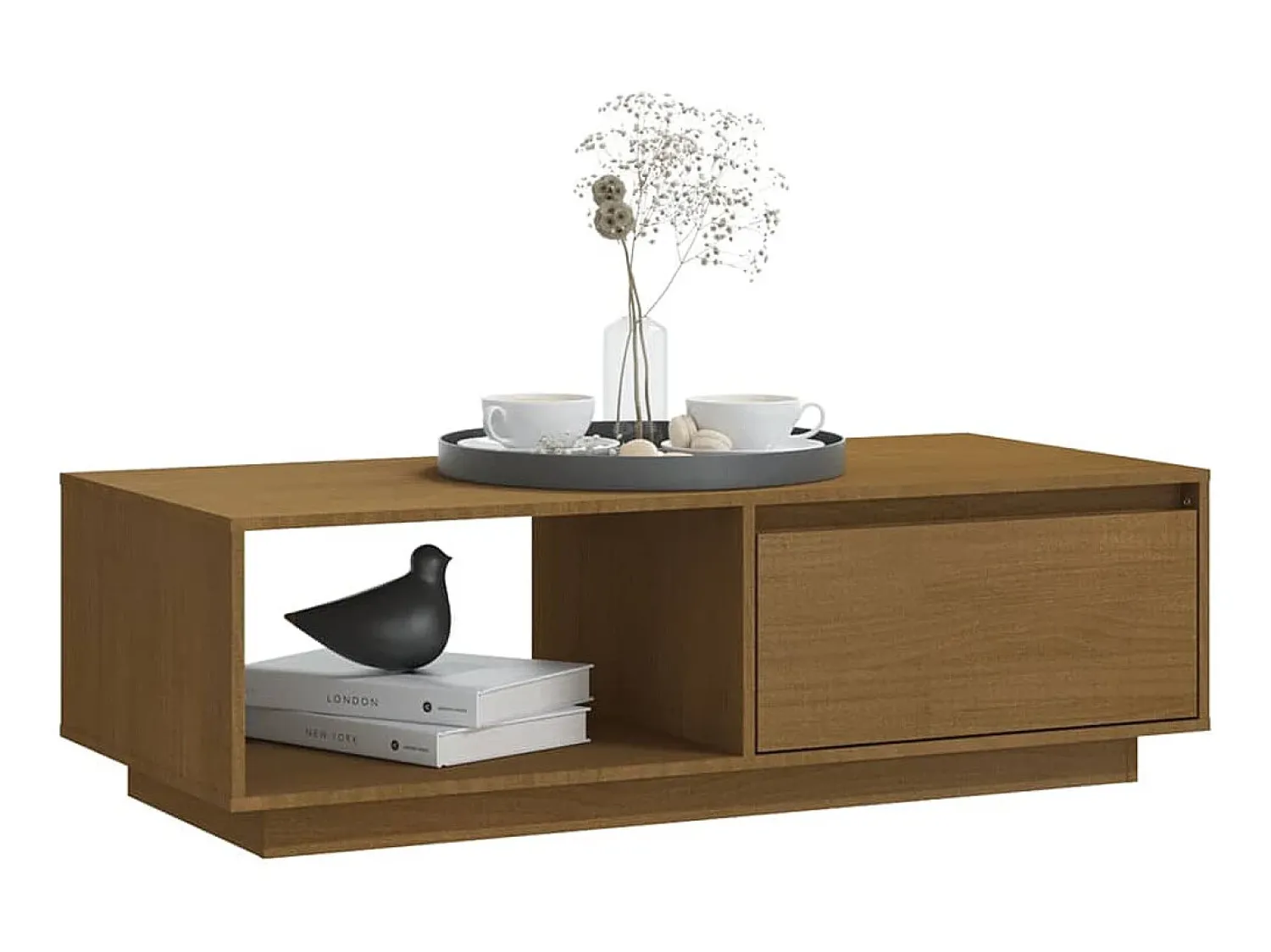 Mesa De Centro* Mesa de centro 110x50x33,5 cm pinho maciço mel PT720835 Castanho