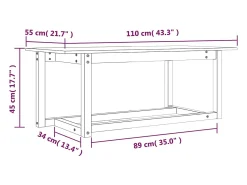 vidaxl Mesa de centro 110x55x45 cm pinho maciço castanho mel^ Mesa De Centro