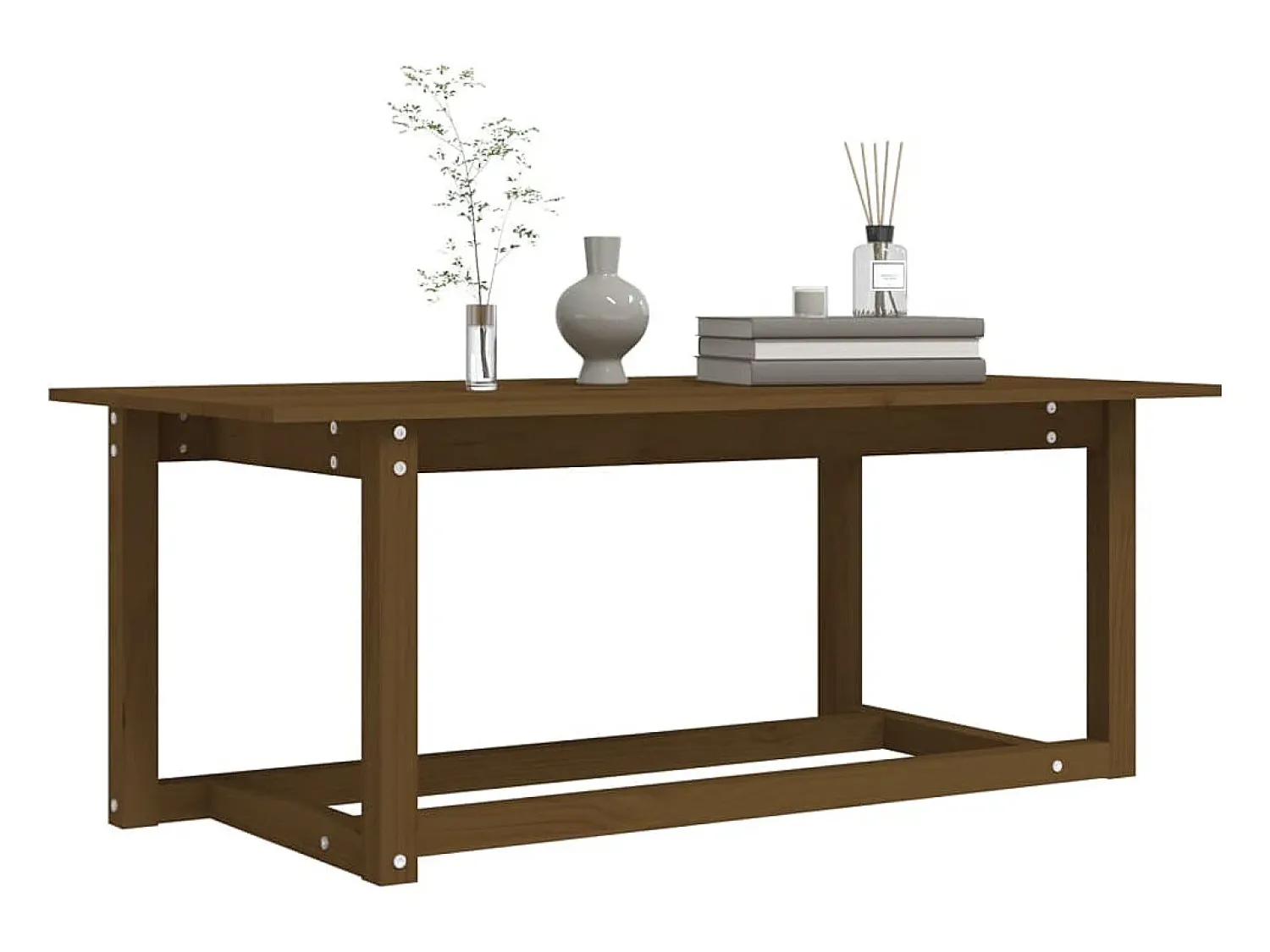 vidaxl Mesa de centro 110x55x45 cm pinho maciço castanho mel^ Mesa De Centro