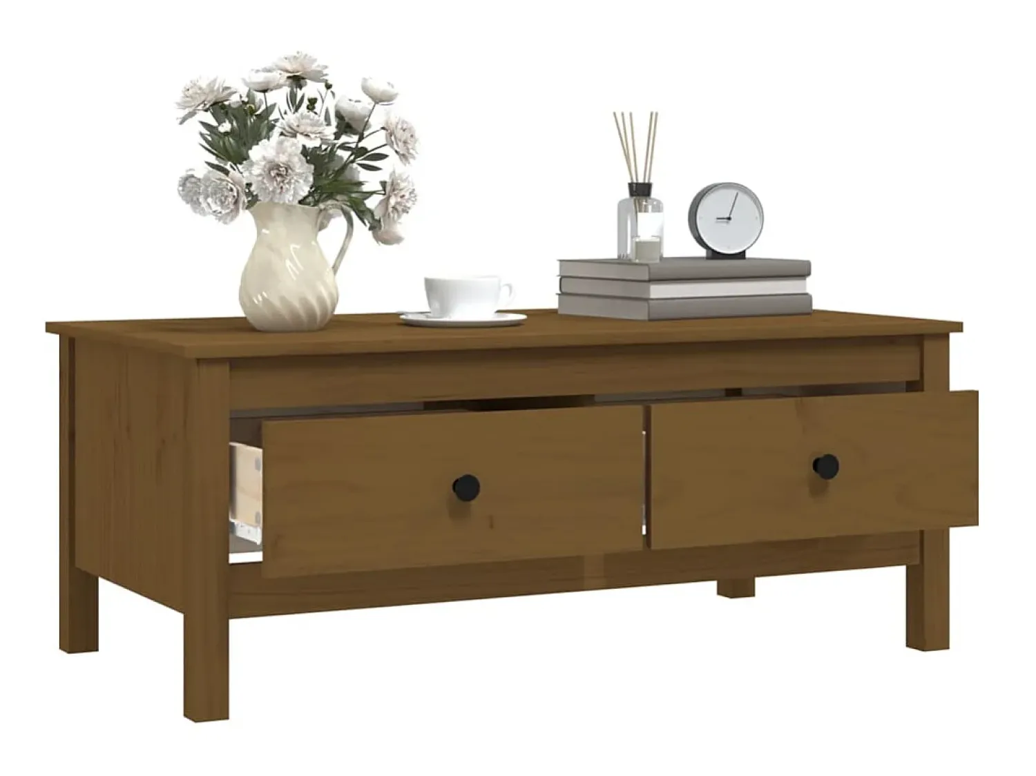 Mesa De Centro* Mesa de centro 100x50x40 cm pinho maciço mel PT157332 Castanho