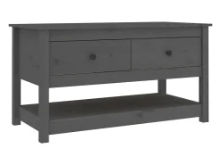 Clearance vidaxl Mesa de centro 102x49x55 cm pinho maciço cinza Cinzento