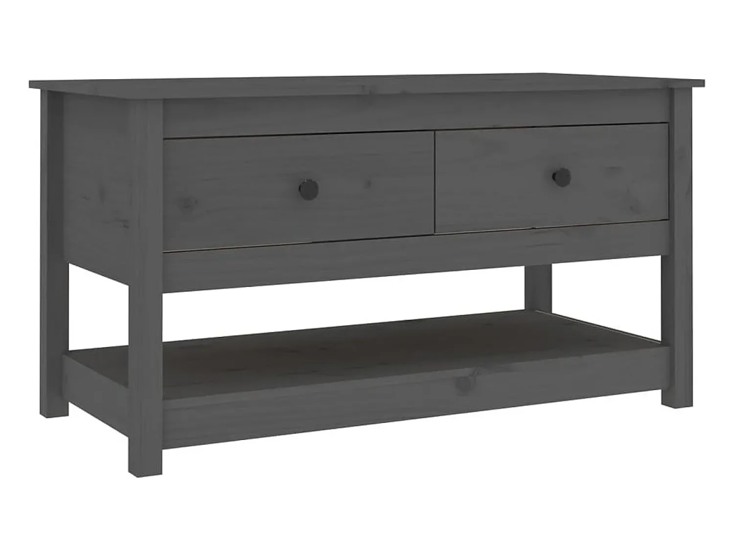 Clearance vidaxl Mesa de centro 102x49x55 cm pinho maciço cinza Cinzento