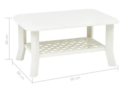 Hot vidaxl Mesa de centro 90x60x46 cm plástico Branco