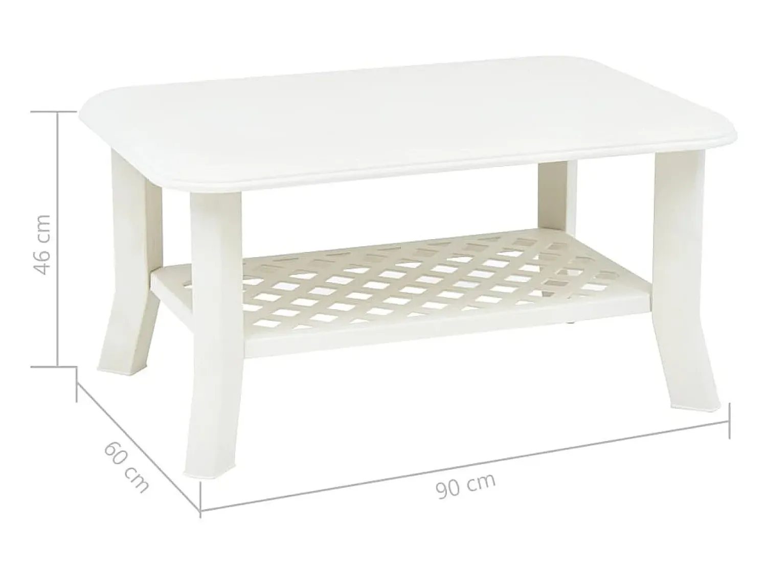 Hot vidaxl Mesa de centro 90x60x46 cm plástico Branco