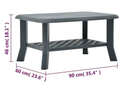 Mesa De Centro*vidaxl Mesa de centro 90x60x46 cm plástico Verde