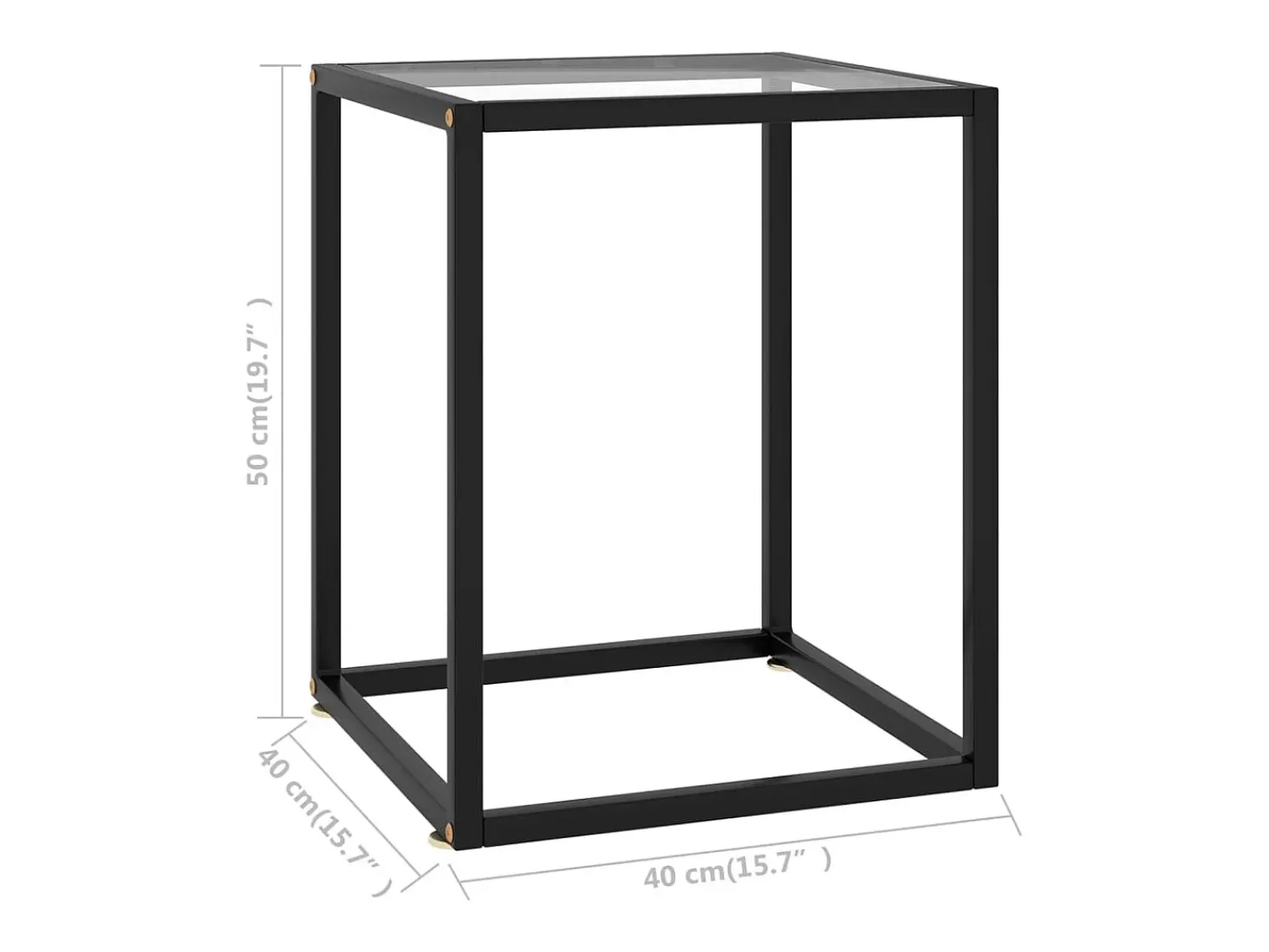 vidaxl Mesa de centro 40x40x50 cm com vidro temperado^ Mesa De Centro