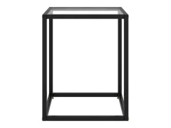 Mesa De Apoio| Mesa de centro 40x40x50 cm com vidro temperado PT310046 Preto