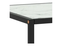 Clearance Mesa de centro 90x90x50 cm com vidro marmorizado branco PT967843 Preto