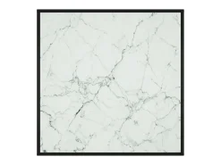 Clearance Mesa de centro 90x90x50 cm com vidro marmorizado branco PT967843 Preto