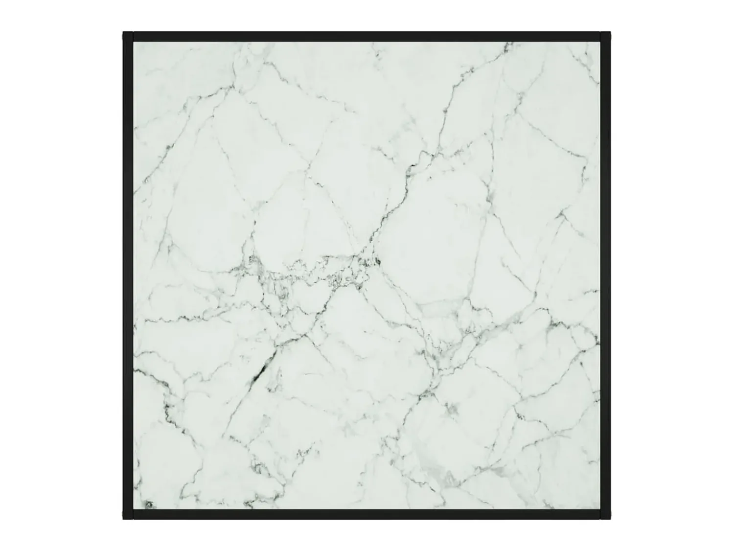 Clearance Mesa de centro 90x90x50 cm com vidro marmorizado branco PT967843 Preto