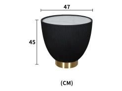 Mesa de centro 47x45x47 cm preto branco dourado modig m69^ Mesa De Centro