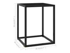 Online vidaxl Mesa de centro 40x40x50 cm com vidro Preto